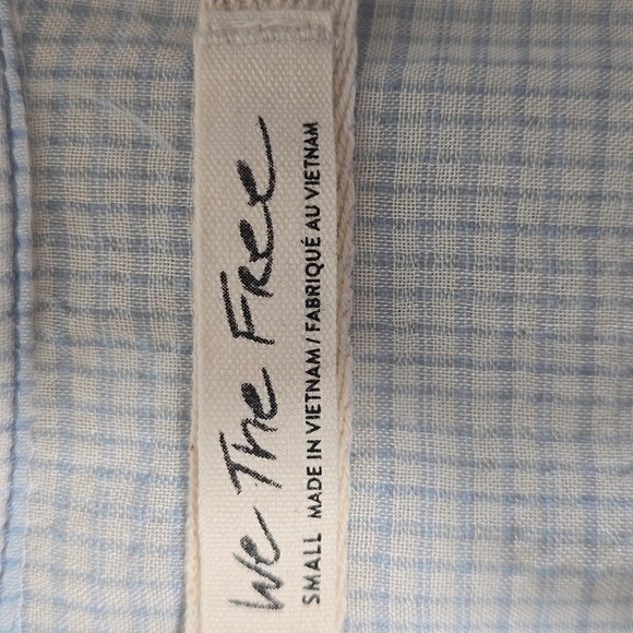 Women's Light Blue Checkered Top - Picture 4 of 9